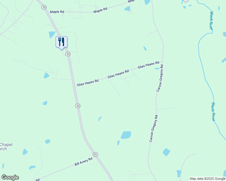 map of restaurants, bars, coffee shops, grocery stores, and more near 108 High Standard Lane in Angier