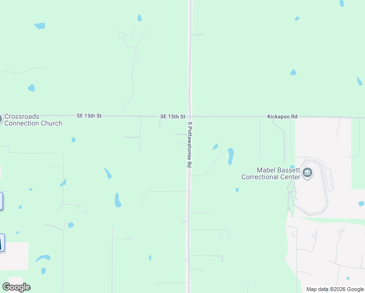 map of restaurants, bars, coffee shops, grocery stores, and more near 1700 South Pottawatomie Road in Harrah