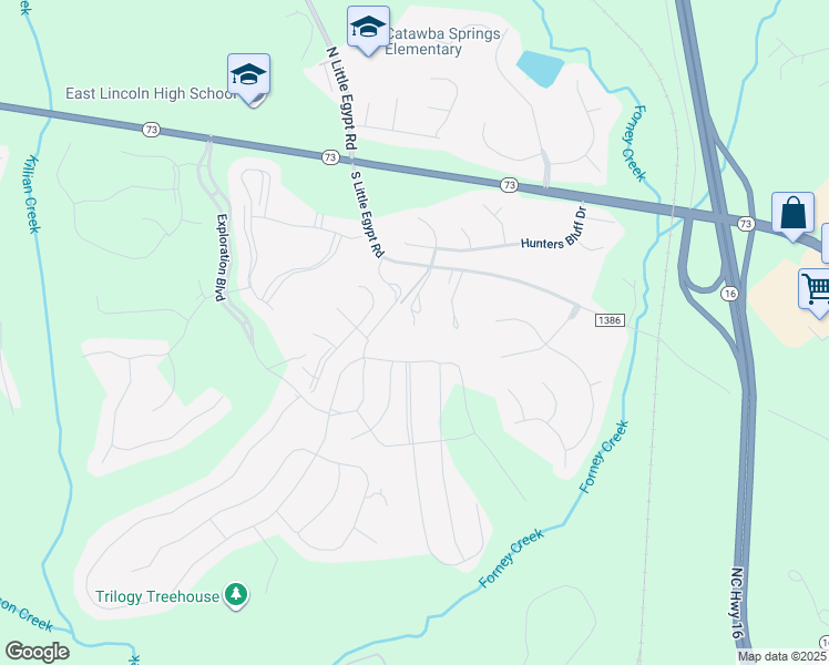 map of restaurants, bars, coffee shops, grocery stores, and more near 340 Preston Lane in Stanley