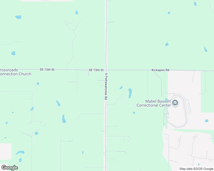 map of restaurants, bars, coffee shops, grocery stores, and more near 1700 South Pottawatomie Road in Harrah