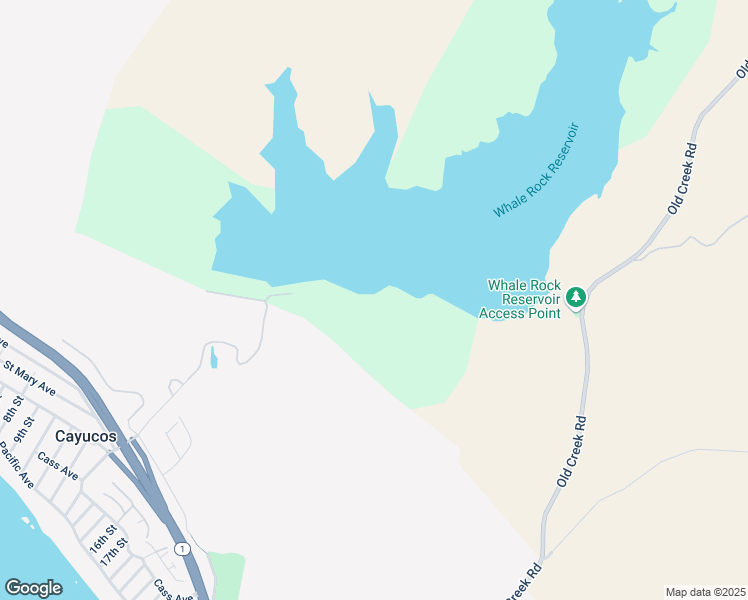 map of restaurants, bars, coffee shops, grocery stores, and more near 108 13th Street in Cayucos