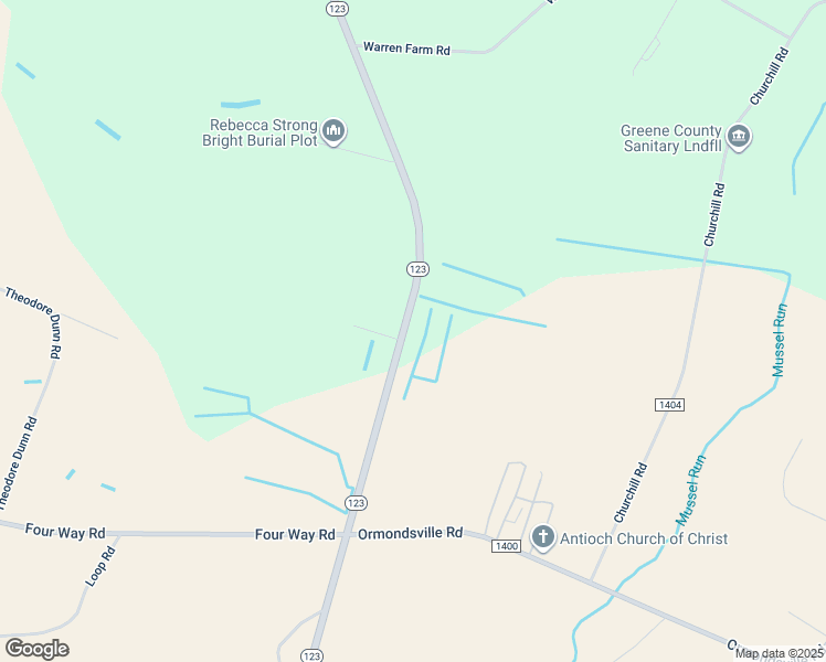 map of restaurants, bars, coffee shops, grocery stores, and more near 1976 North Carolina 123 in Hookerton