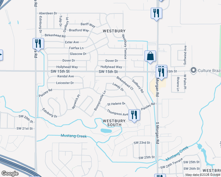 map of restaurants, bars, coffee shops, grocery stores, and more near 10106 Leeds Drive in Yukon