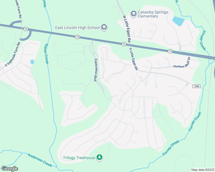 map of restaurants, bars, coffee shops, grocery stores, and more near 534 Flat Rock Drive in Stanley