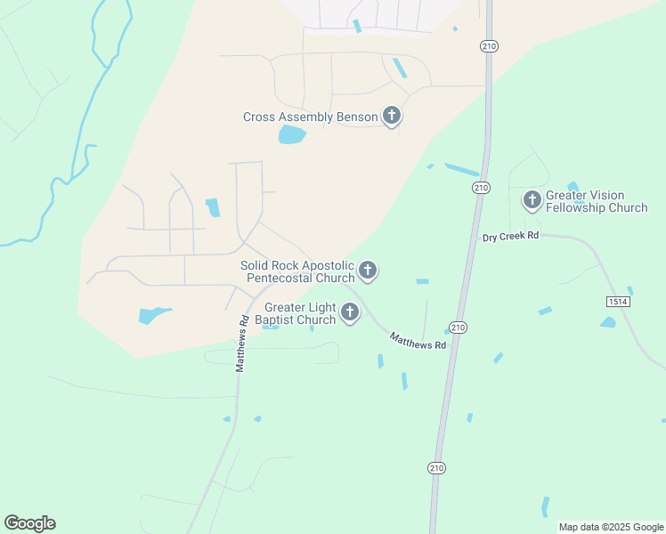 map of restaurants, bars, coffee shops, grocery stores, and more near 1865 Matthews Road in Lillington