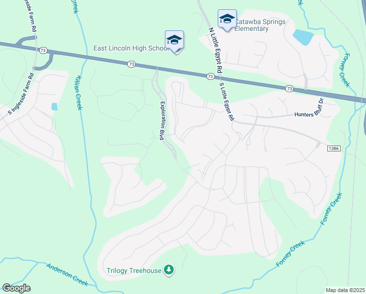 map of restaurants, bars, coffee shops, grocery stores, and more near 534 Flat Rock Drive in Stanley