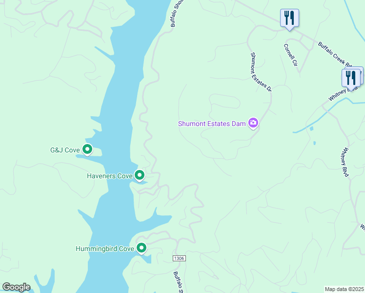 map of restaurants, bars, coffee shops, grocery stores, and more near 211 Hawks Nest Trail in Lake Lure