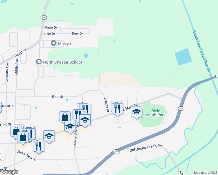 map of restaurants, bars, coffee shops, grocery stores, and more near 2 Mickens Lane in Henderson