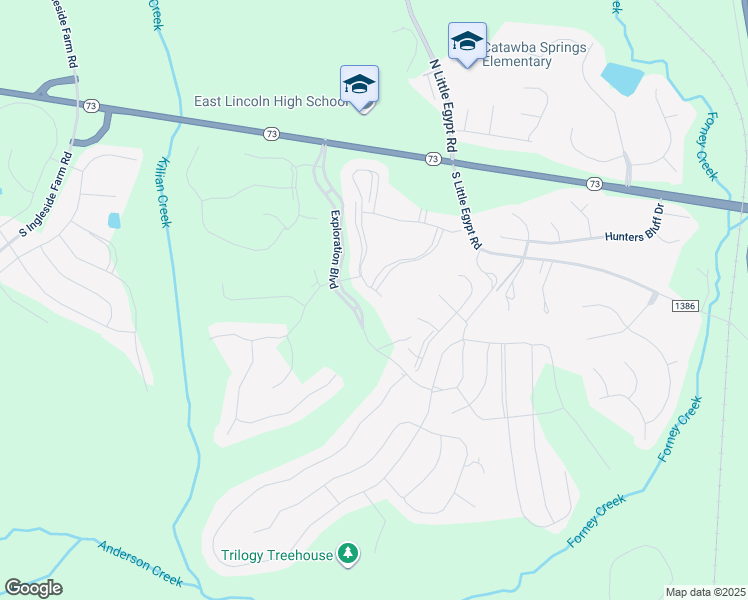 map of restaurants, bars, coffee shops, grocery stores, and more near 528 Flat Rock Drive in Stanley