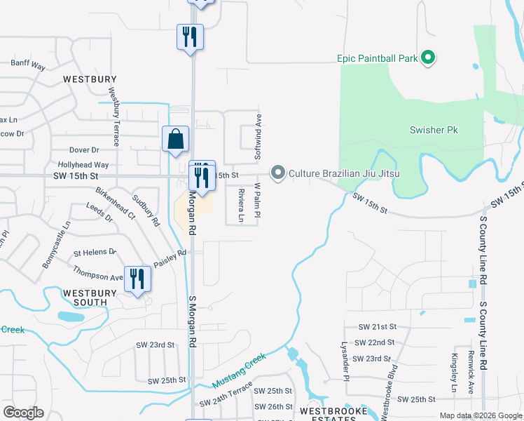 map of restaurants, bars, coffee shops, grocery stores, and more near 1720 West Palm Place in Oklahoma City
