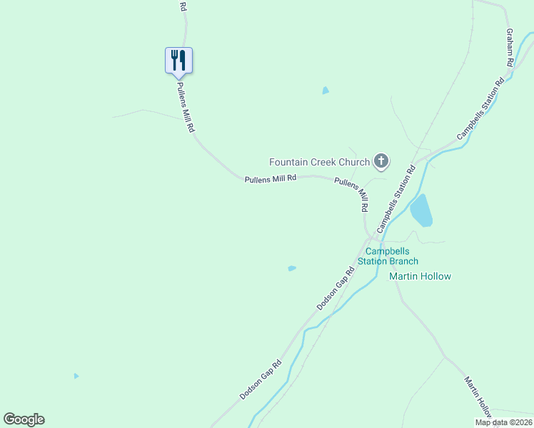 map of restaurants, bars, coffee shops, grocery stores, and more near 2864 Pullens Mill Road in Culleoka