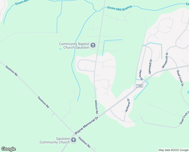 map of restaurants, bars, coffee shops, grocery stores, and more near 270 Antioch Road in Goldsboro