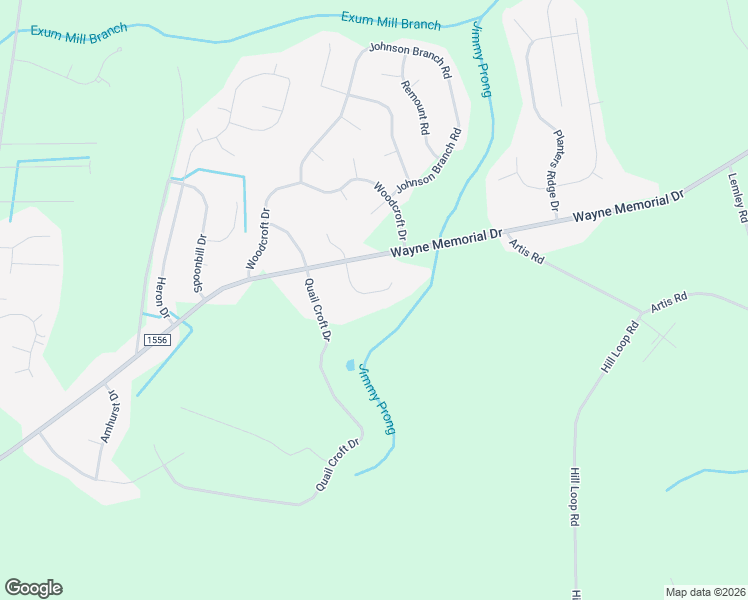 map of restaurants, bars, coffee shops, grocery stores, and more near 111 Torhunta Drive in Goldsboro