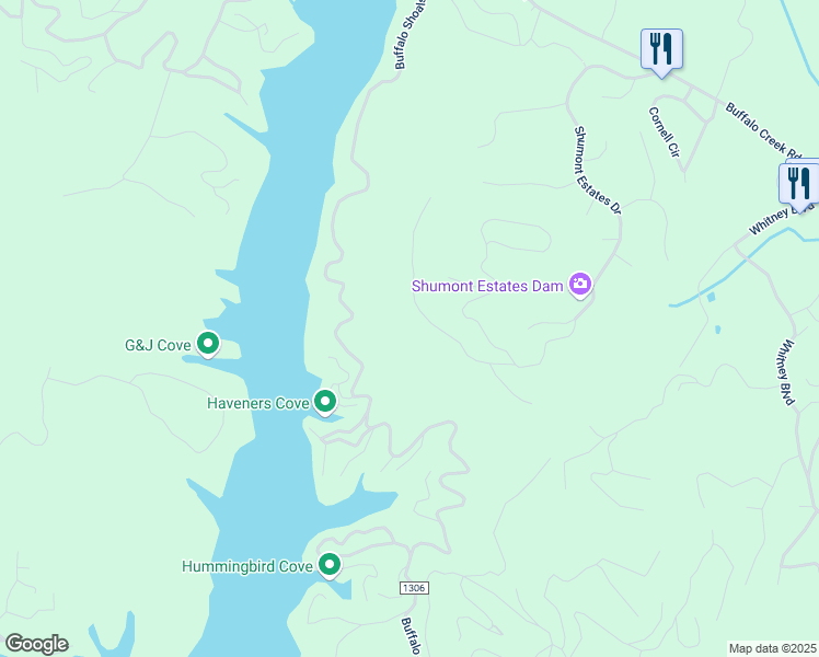 map of restaurants, bars, coffee shops, grocery stores, and more near 211 Hawks Nest Trail in Lake Lure