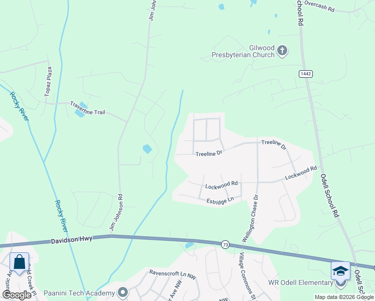 map of restaurants, bars, coffee shops, grocery stores, and more near 2658 Treeline Drive in Concord