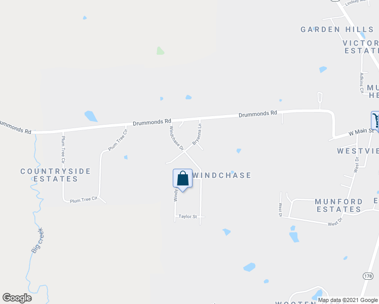 map of restaurants, bars, coffee shops, grocery stores, and more near 188 Windchase Drive in Munford