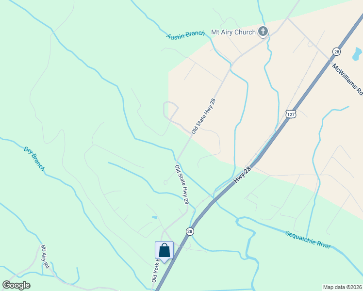 map of restaurants, bars, coffee shops, grocery stores, and more near 329 Old State Highway 28 in Dunlap