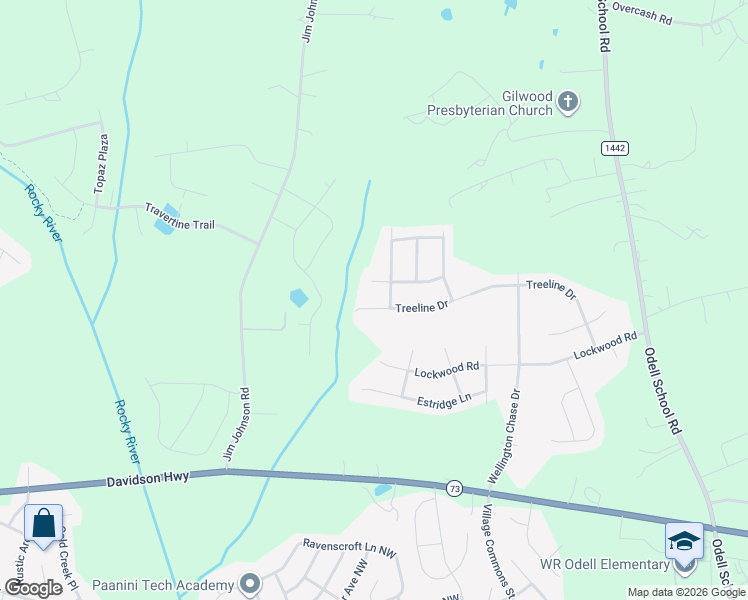 map of restaurants, bars, coffee shops, grocery stores, and more near 2658 Treeline Drive in Concord