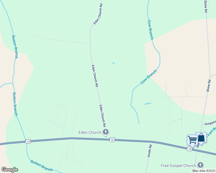map of restaurants, bars, coffee shops, grocery stores, and more near 500 Eden Church Road in Snow Hill