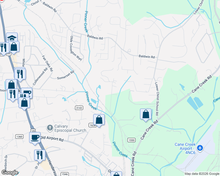 map of restaurants, bars, coffee shops, grocery stores, and more near 183 Sheehan Road in Fletcher