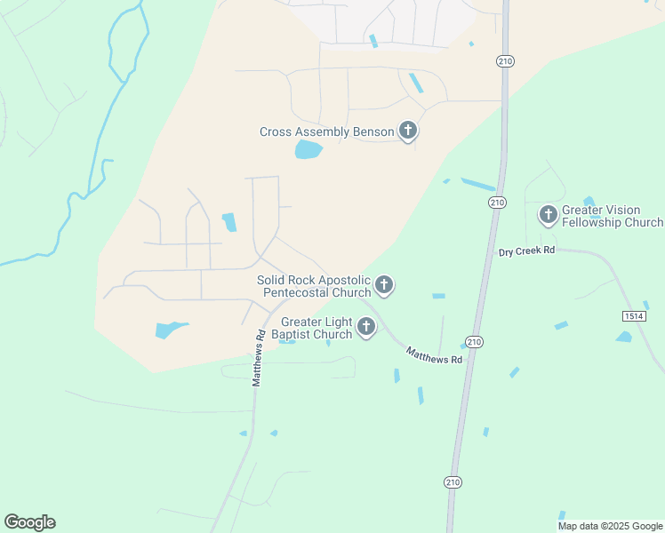 map of restaurants, bars, coffee shops, grocery stores, and more near 1865 Matthews Road in Lillington
