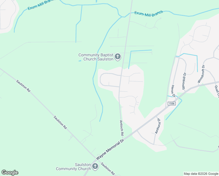 map of restaurants, bars, coffee shops, grocery stores, and more near 251 Antioch Road in Goldsboro