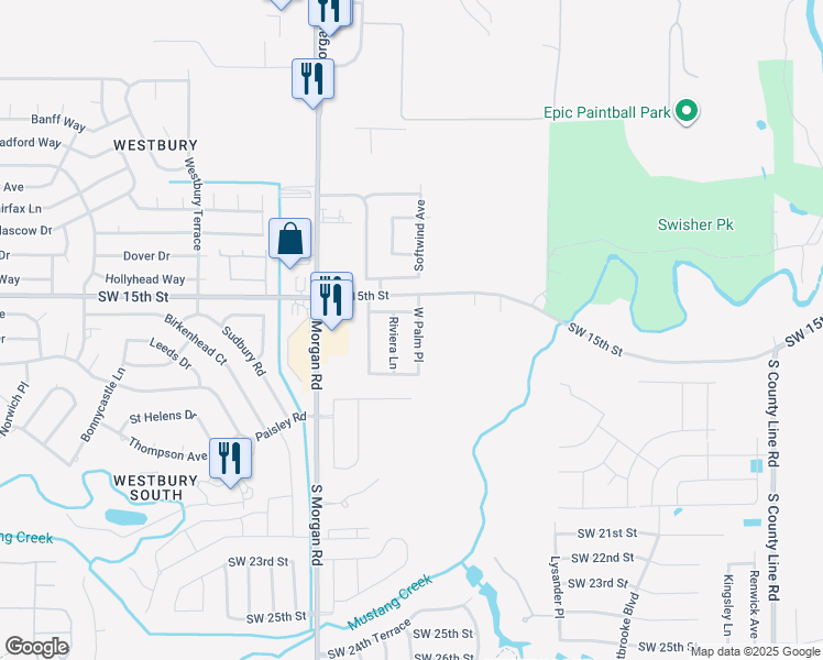 map of restaurants, bars, coffee shops, grocery stores, and more near 1709 West Palm Place in Oklahoma City