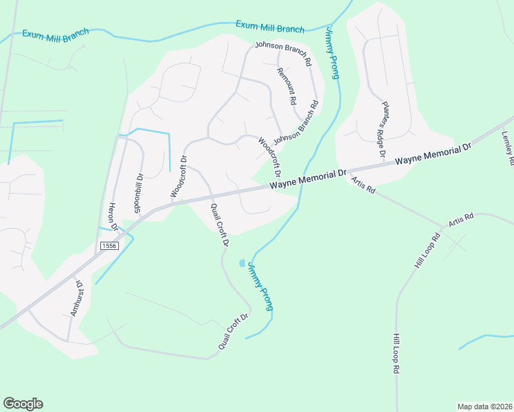map of restaurants, bars, coffee shops, grocery stores, and more near 111 Torhunta Drive in Goldsboro