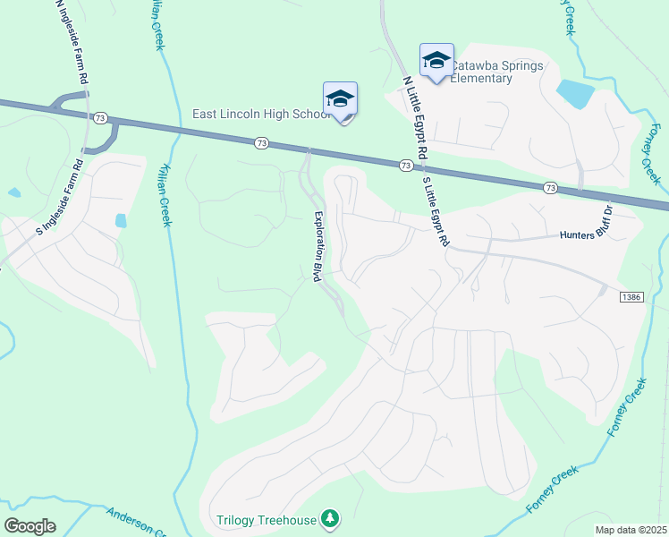 map of restaurants, bars, coffee shops, grocery stores, and more near 466 Flat Rock Drive in Stanley