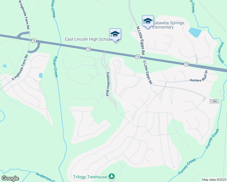map of restaurants, bars, coffee shops, grocery stores, and more near 466 Flat Rock Drive in Stanley