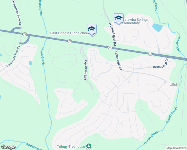 map of restaurants, bars, coffee shops, grocery stores, and more near 463 Flat Rock Drive in Stanley