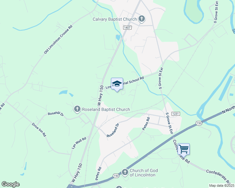 map of restaurants, bars, coffee shops, grocery stores, and more near 1463 Love Memorial School Road in Lincolnton