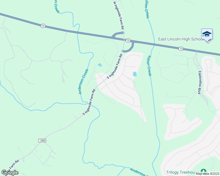 map of restaurants, bars, coffee shops, grocery stores, and more near 290 South Ingleside Farm Road in Iron Station