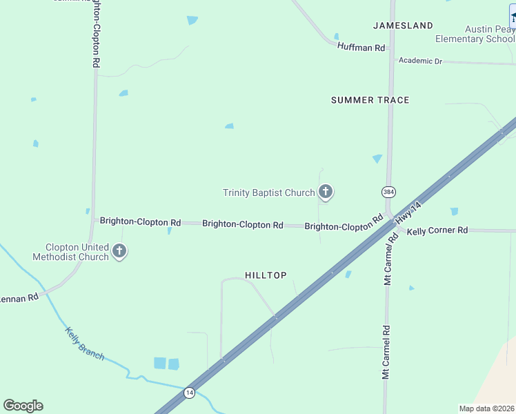 map of restaurants, bars, coffee shops, grocery stores, and more near 5750 Brighton-Clopton Road in Brighton