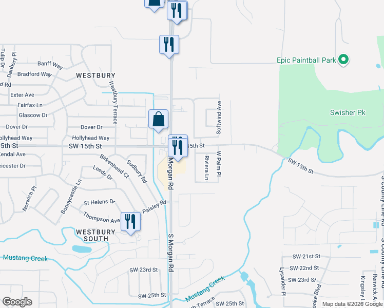 map of restaurants, bars, coffee shops, grocery stores, and more near 1601 Everglade Court in Oklahoma City
