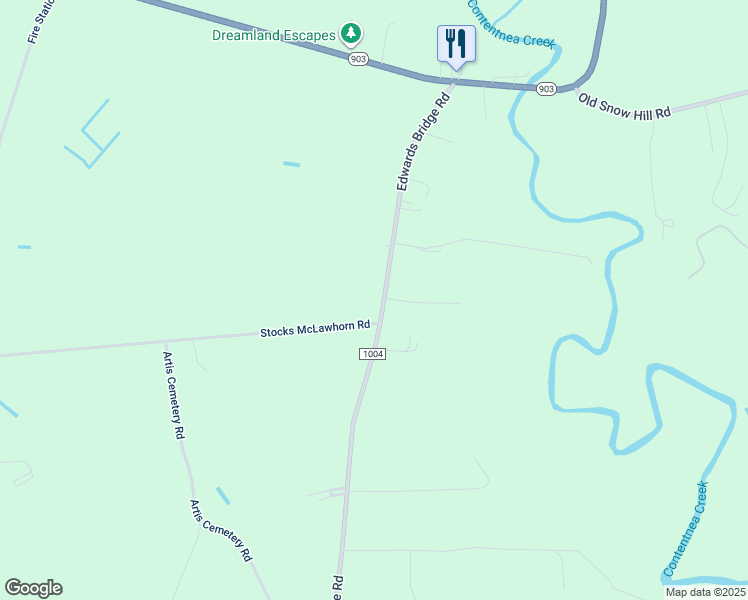 map of restaurants, bars, coffee shops, grocery stores, and more near 568 Edwards Bridge Road in Grifton