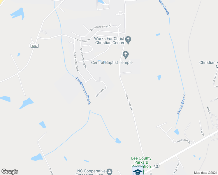 map of restaurants, bars, coffee shops, grocery stores, and more near 401 Quartermaster Drive in Sanford