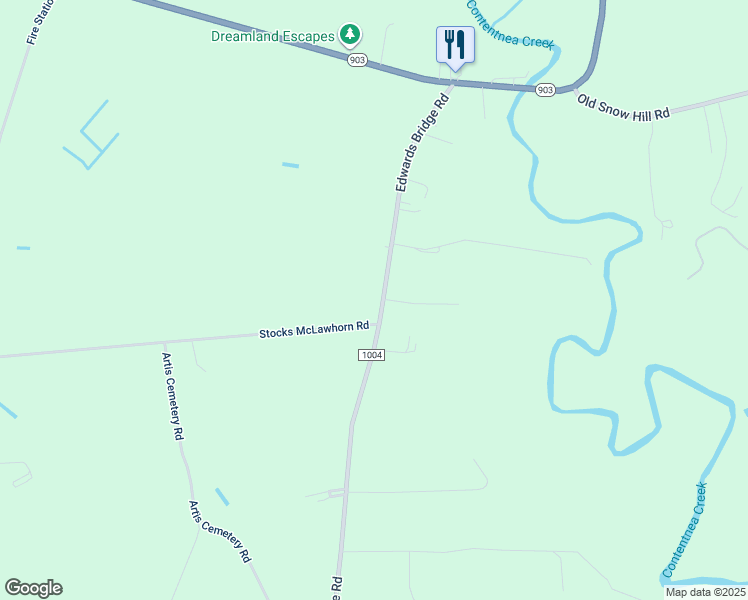 map of restaurants, bars, coffee shops, grocery stores, and more near 568 Edwards Bridge Road in Grifton