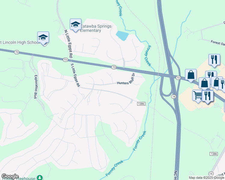 map of restaurants, bars, coffee shops, grocery stores, and more near 7361 South Little Egypt Road in Denver