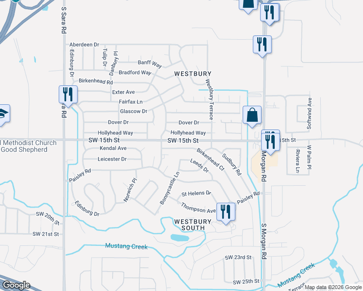 map of restaurants, bars, coffee shops, grocery stores, and more near 10107 Birkenhead Court in Yukon