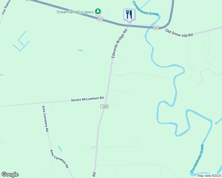 map of restaurants, bars, coffee shops, grocery stores, and more near 545 Edwards Bridge Road in Grifton