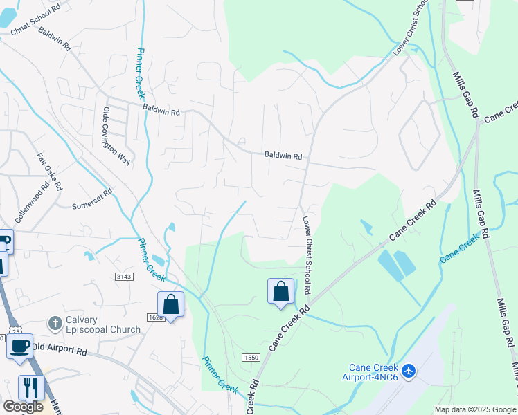 map of restaurants, bars, coffee shops, grocery stores, and more near 80 Robinson Drive in Fletcher