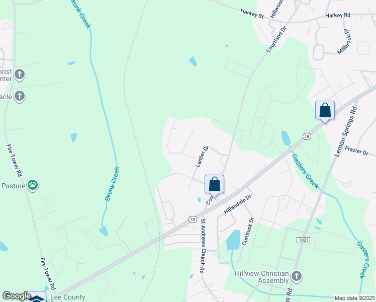 map of restaurants, bars, coffee shops, grocery stores, and more near 2008 Woodcrest Drive in Sanford