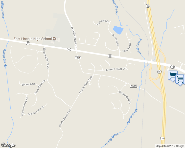 map of restaurants, bars, coffee shops, grocery stores, and more near 7377 South Little Egypt Road in Stanley