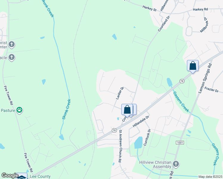 map of restaurants, bars, coffee shops, grocery stores, and more near 2008 Woodcrest Drive in Sanford