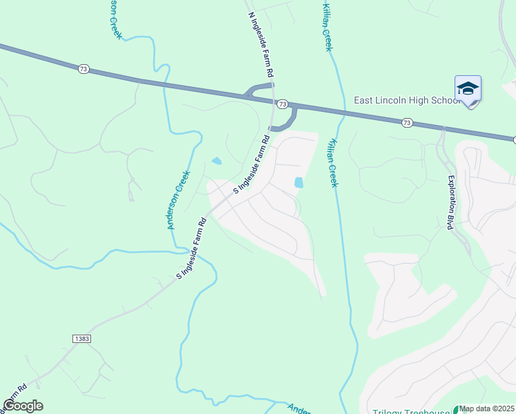 map of restaurants, bars, coffee shops, grocery stores, and more near 2019 Saddlebred Drive in Iron Station