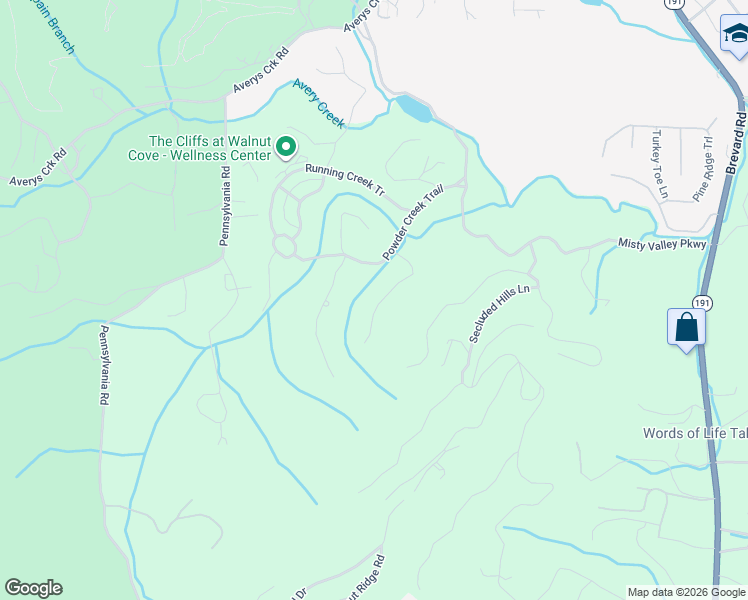 map of restaurants, bars, coffee shops, grocery stores, and more near 33 Dividing Ridge Tr in Arden