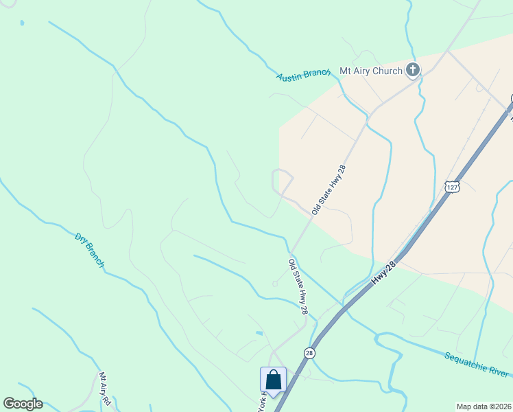 map of restaurants, bars, coffee shops, grocery stores, and more near 19 Brow Road in Dunlap