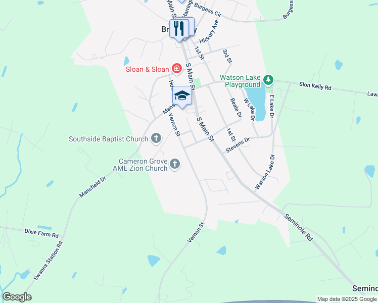 map of restaurants, bars, coffee shops, grocery stores, and more near 302 Vernon Street in Broadway