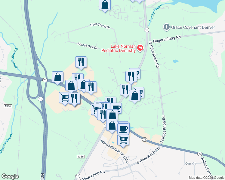 map of restaurants, bars, coffee shops, grocery stores, and more near 6814 Riverwalk Loop in Denver